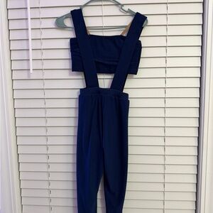 Custom Navy Lyrical Dance Costume Set – Suspender Pants & Top